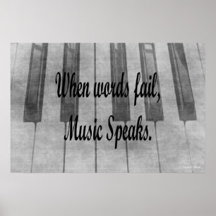 Poster palavras falham na design de música piano