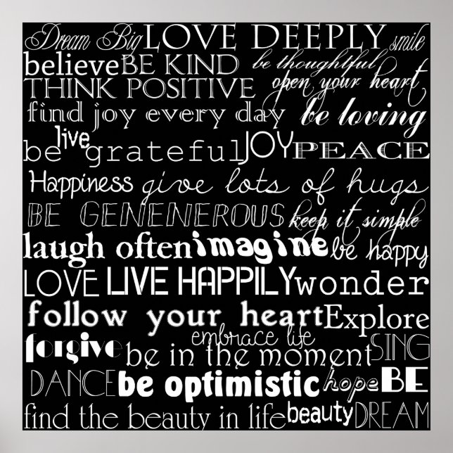 Pôster Palavras Inspiracionais (Frente)