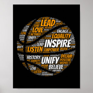 Poster Palavras Inspiradoras de Basquete de Cotação Motiv