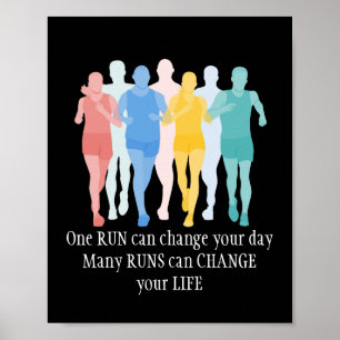 Poster Palavras Motivacionais, Correndo A Vida Mudando