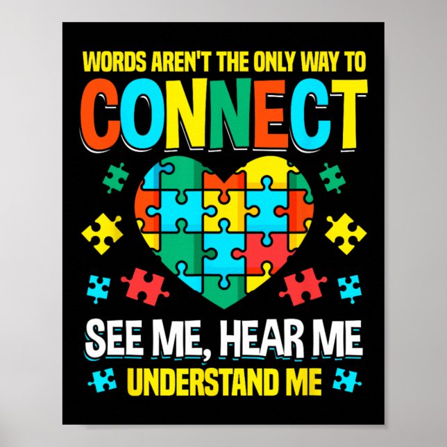 Poster Palavras Não São A Única Maneira De Conectar Autis (Frente)