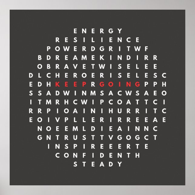 Poster Palavras Que Me Mantêm Indo - Círculo De Busca De  (Frente)