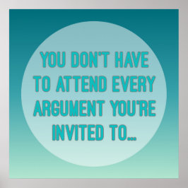 Poster Palavras Sábias, Teal e Turquesa Typografia Citaçã