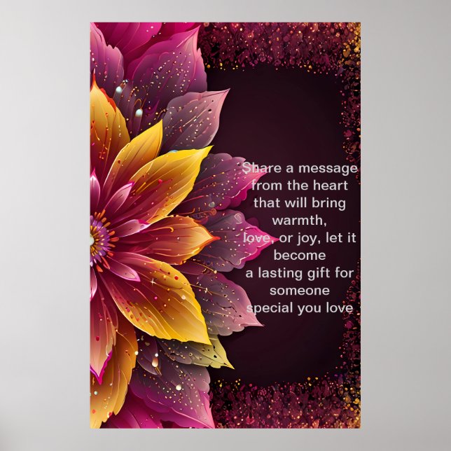 Poster Palavras Sensíveis: Um Presente Personalizado de A (Frente)