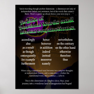 Pôster Palavras Transitórias e Conjunções Adverbiais