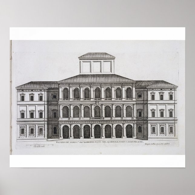 Pôster Palazzo Barberini no Quirinale, concluído em 1630, (Frente)