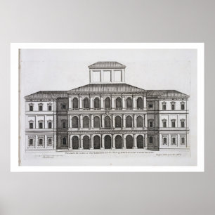 Poster Palazzo Barberini no Quirinale, terminado 1630,
