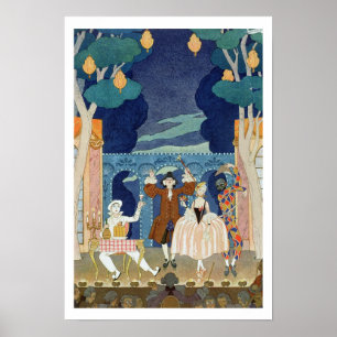 Pôster Palco da pantomima, ilustração para 'Fetes