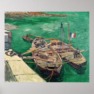 Pôster Palco de aterragem com barcos, 1888 de Vincent van