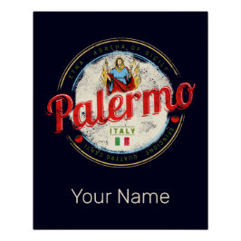 Pôster Palermo Capital Da Sicília Itália Vintage Souvenir