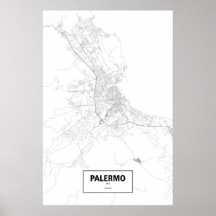 Pôster Palermo, Italia (preto no branco)