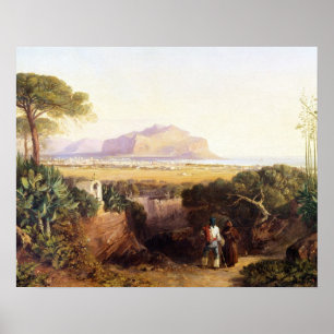 Pôster Palermo, Sicília, 1847 (óleo em canvas)