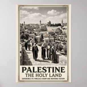 Poster Palestina A Terra Santa Arte de Viagem Vintage