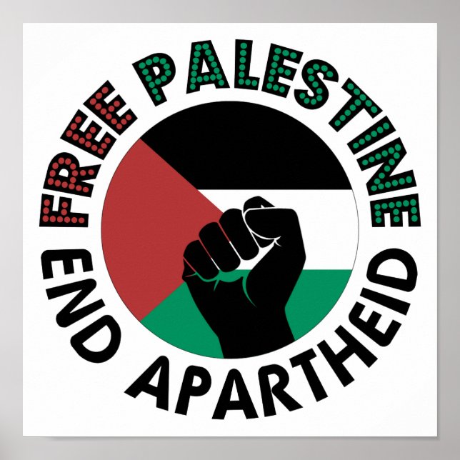Poster Palestina Livre Termina Apartheid Bandeira Palesti (Frente)