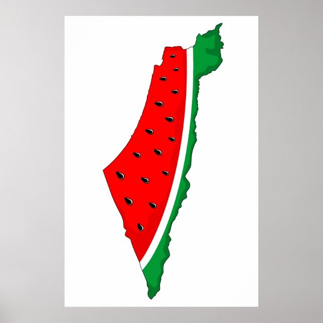 Poster Palestina - Mapa Watermelon - Símbolo da liberdade (Frente)
