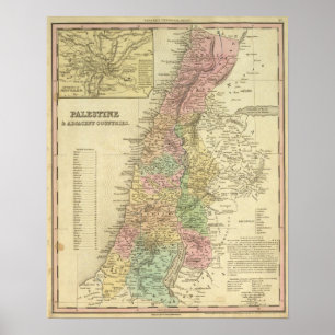 Pôster Palestina & países adjacentes