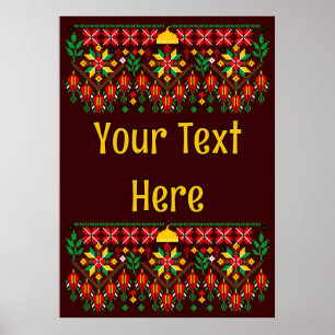 Poster Palestina Tatreez Embroderia Tradicional