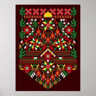 Poster Palestina Tatreez Embroderia Tradicional