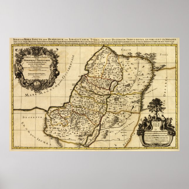 Pôster PalestinaMapaPanorâmicoPalestina (Frente)