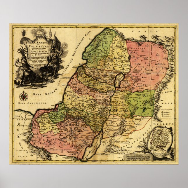 Poster PalestinaMapaPanorâmicoPalestina 5 (Frente)