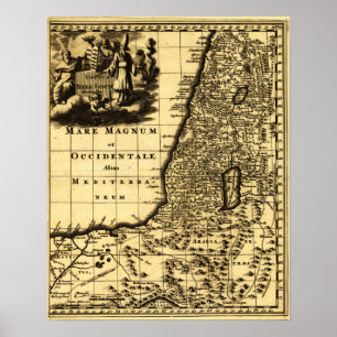 Pôster PalestinePanoramic MapPalestine