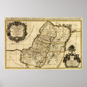 Pôster PalestinePanoramic MapPalestine