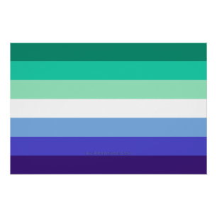 Pôster Paleta da bandeira de homens gays inclusiva trans 