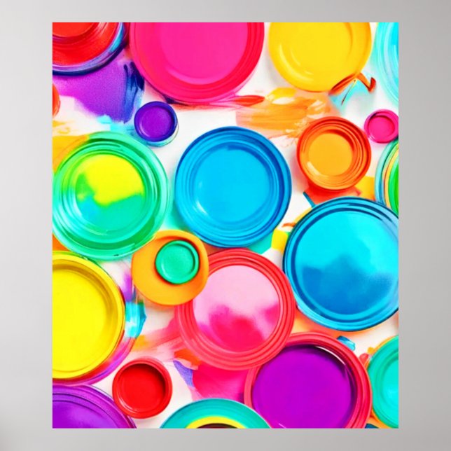 Poster Paleta de Tinta Vibrante (Frente)