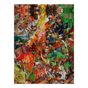 Pôster Paleta do Artista: Padrão Expressivo de Pinceladas