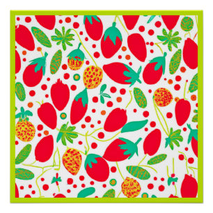 Pôster Paleta Frutífera Padrão Vibrante