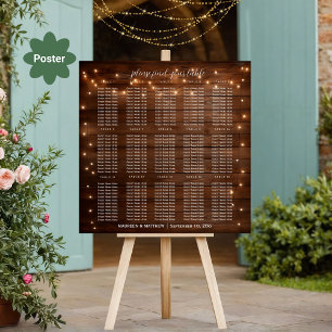 Poster Palha De Madeira Marrom Luzes 15 Mesas Sentadas De