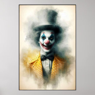 Poster Palhaço de Aquarela Olhando para a Sua Alma