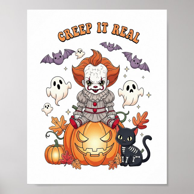 Poster Palhaço de Halloween Creep It Real (Frente)