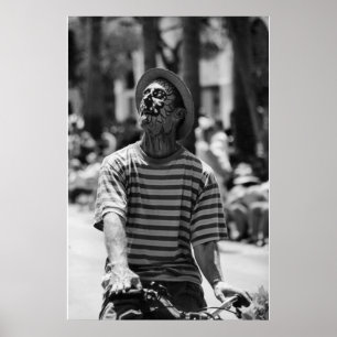 Pôster palhaço preto e branco
