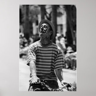 Pôster palhaço preto e branco