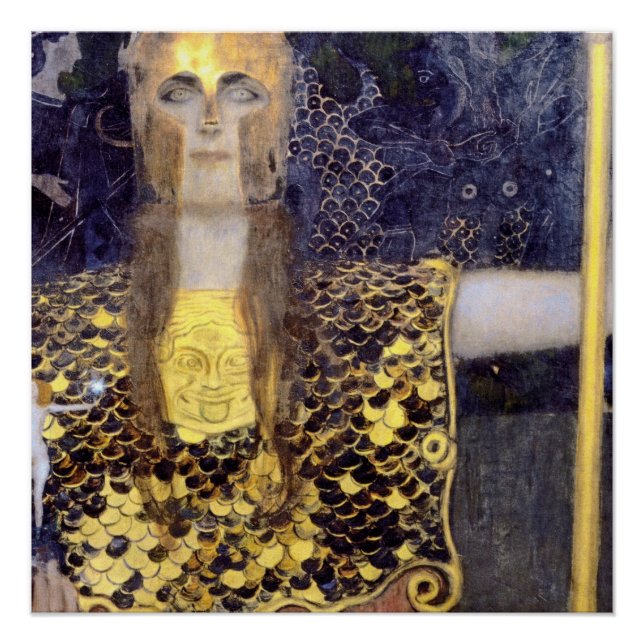 Pôster Pallas Athena, de Gustav Klimt, famosa pintura (Frente)