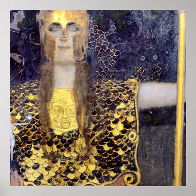 Poster Pallas Athena, de Gustav Klimt, famosa pintura (Frente)