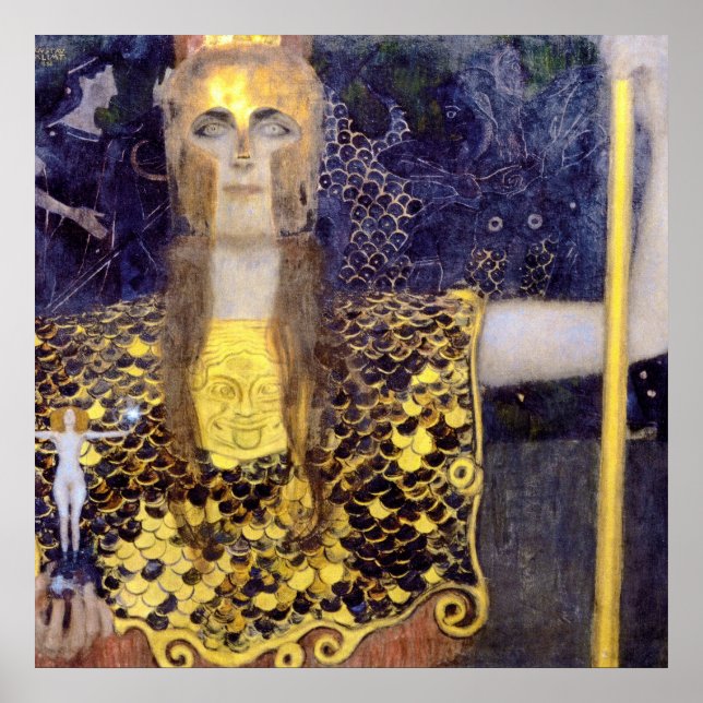 Poster Pallas Athena, Gustav Klimt (Frente)