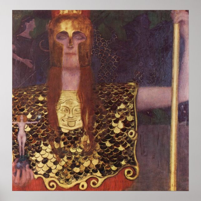 Pôster Pallas Athena por Gustav Klimt (Frente)