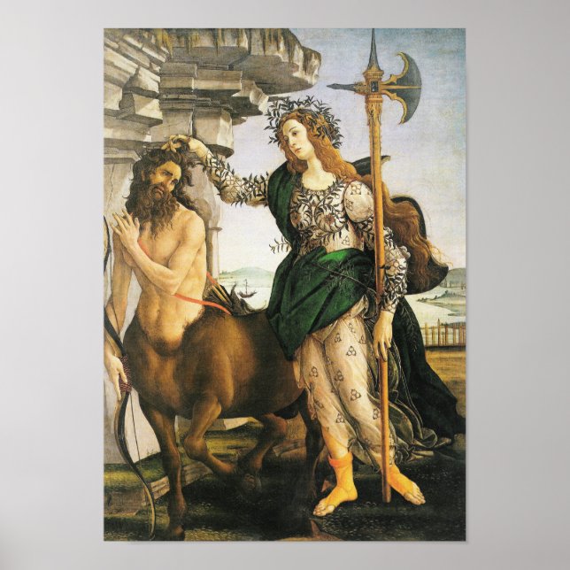 Pôster Pallas & Centaur, Botticelli Renascentisance Fine  (Frente)
