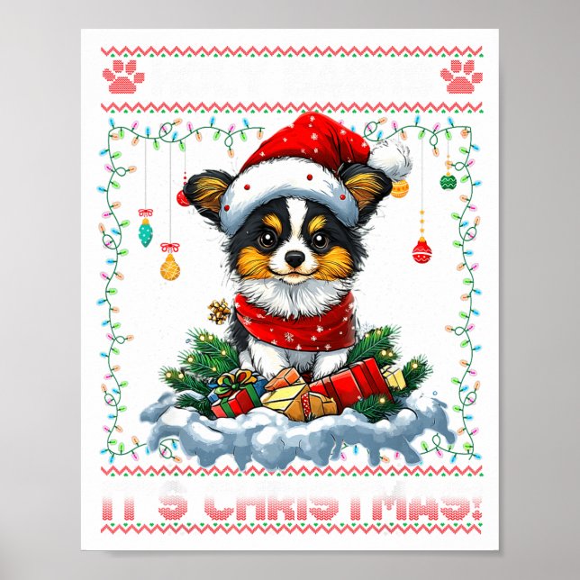 Poster Pallon Christmas Tree Lights Decorations Dog Lover (Frente)