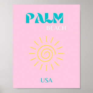 Poster Palm Beach, Preppy, Preppy Art, Pink