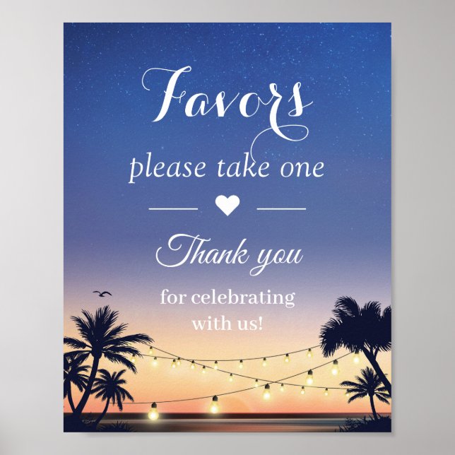 Poster Palm Beach String Luzes de Casamento Favoritos Sin (Frente)
