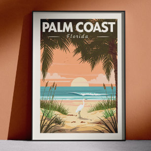 Poster Palm Coast Flórida Antiga