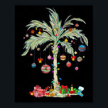 Poster Palm de Natal Árvore Tropical Xmas Beach Florida H<br><div class="desc">Árvore de Palma de Natal Praia Tropical de Xmas na Flórida no Havaí</div>