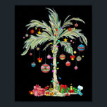 Poster Palm de Natal Árvore Tropical Xmas Beach Florida H<br><div class="desc">Árvore de Palma de Natal Praia Tropical de Xmas na Flórida no Havaí</div>