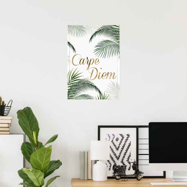 Poster Palm deixa Carpe Diem (Escritório em casa)