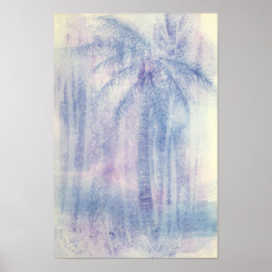 Poster Palm Marine Watercolor Abstrato