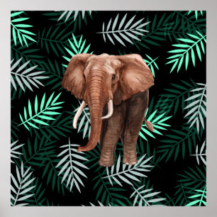 Poster Palm Pattern, Elefante