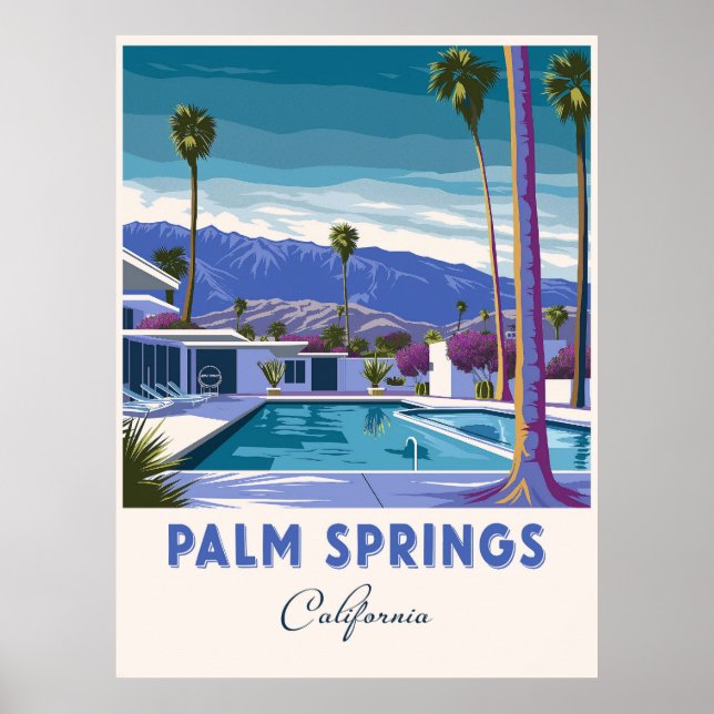 Poster Palm Primavera California Vintage (Frente)